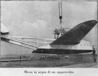 A seaplane was put into the water.